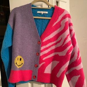 English Factory Smiley Cardigan Sweater